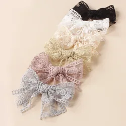 3 pcs bow embroidery lace hair clip cute and exquisite children's hair accessories comfortable and soft baby bangs clip