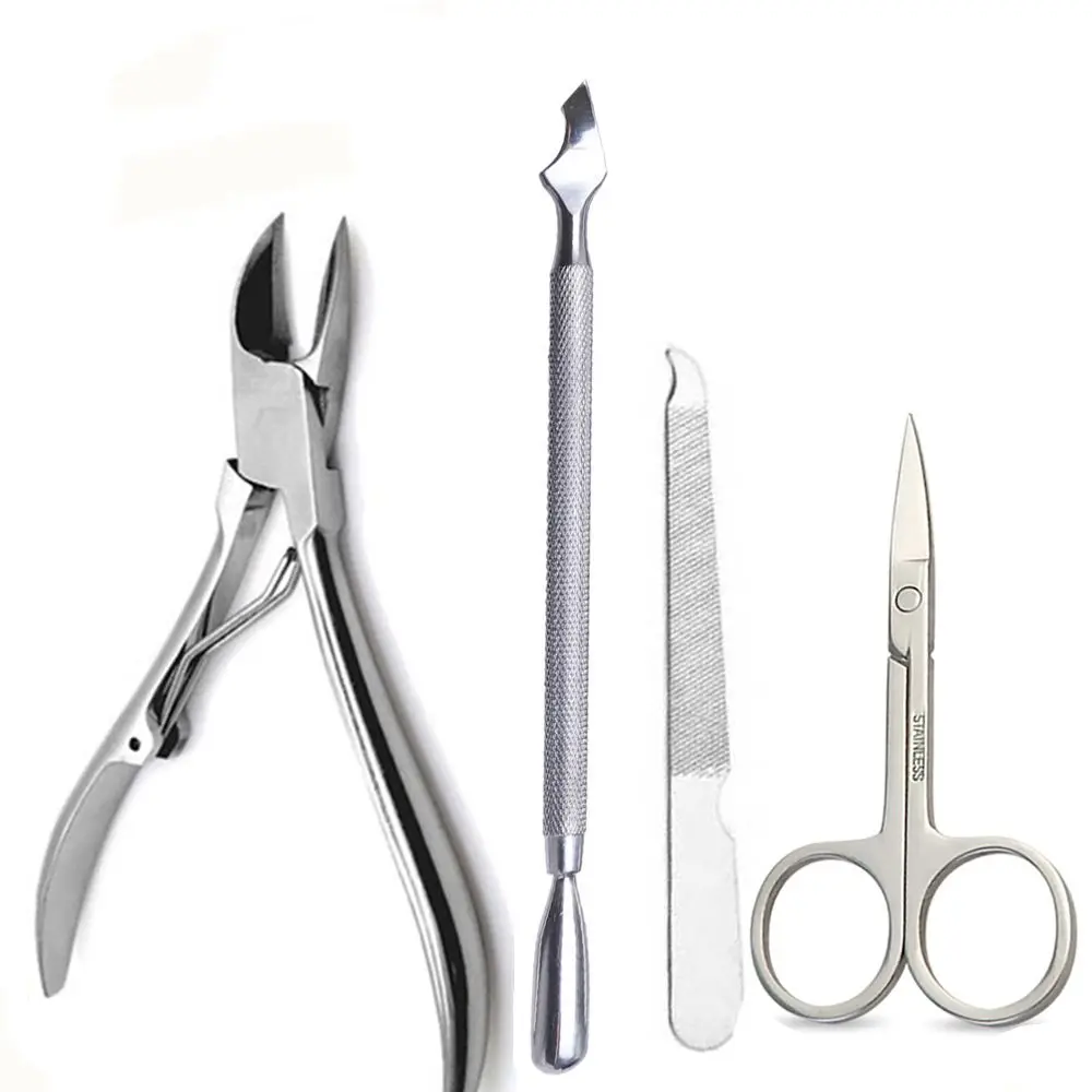 الفولاذ المقاوم للصدأ مانيكير صالون باديكير القراص المقص إهاب القاطع مقص مسمار أداة فنية مجموعة مزيل الجلد الميت مجموعة #1