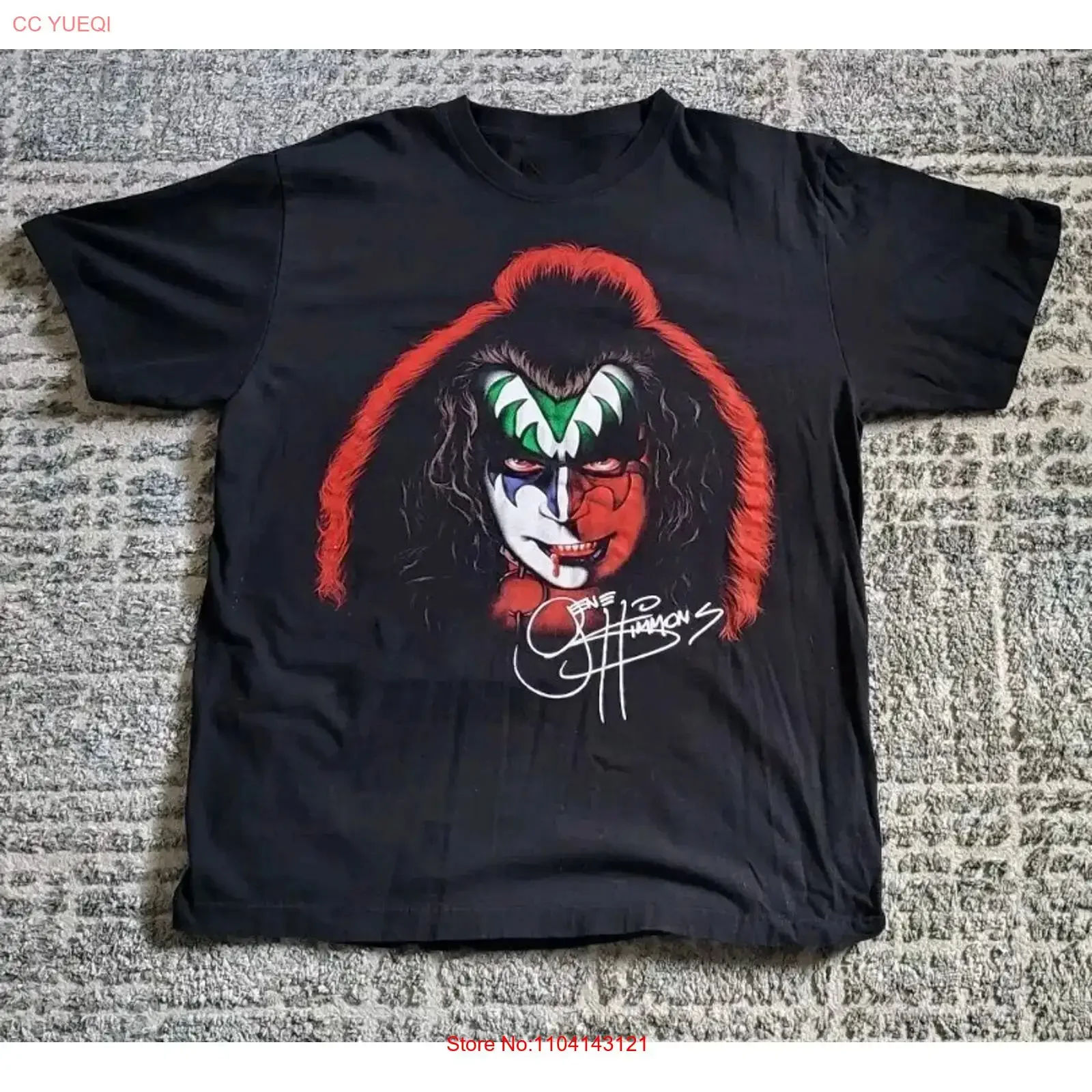 Gene Simmons Band Face sIGNATURE T Shirt Black S 2345XL ND1048 vintage Washed Stylish Breathable Versatile