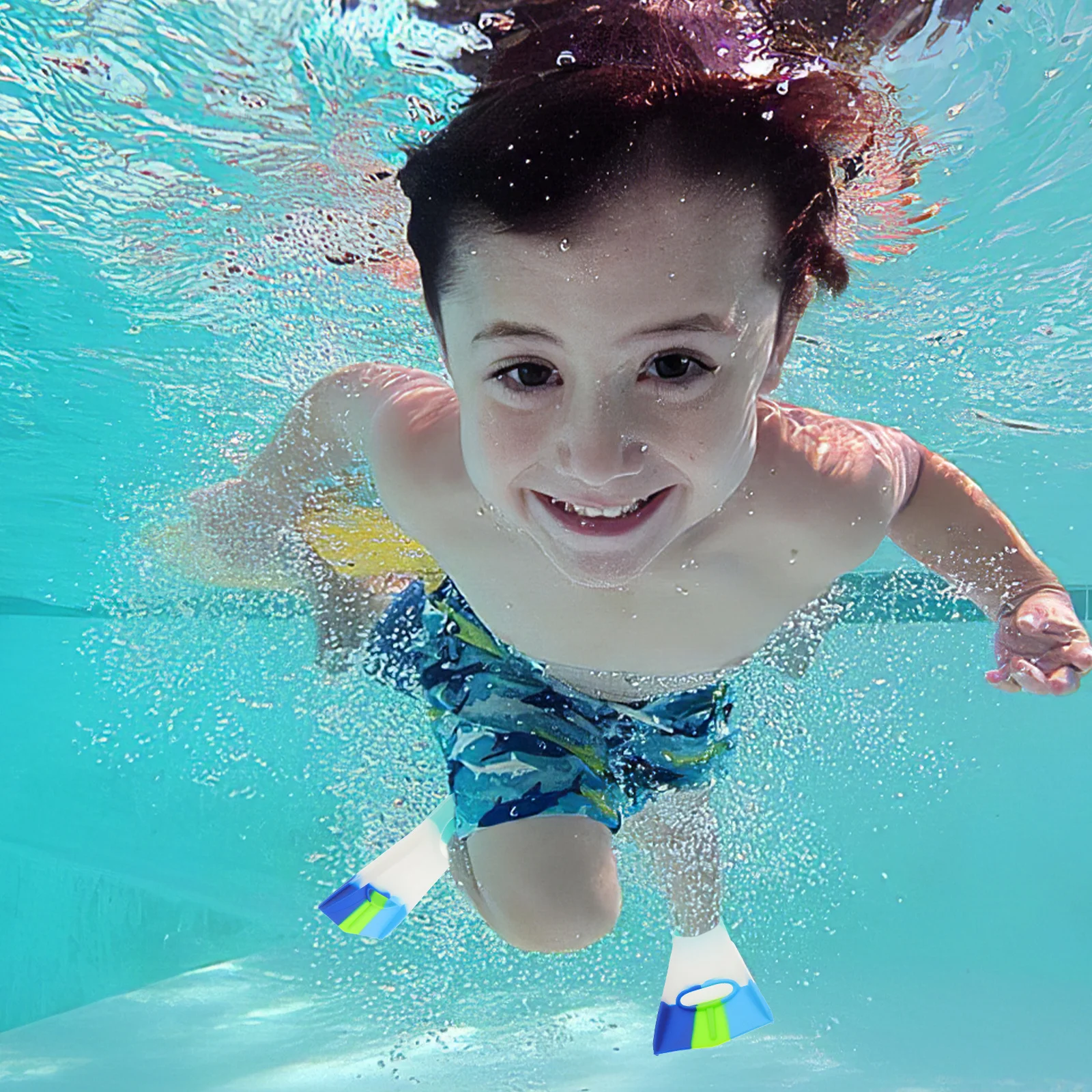 1 Para Silikonowych Krótkich Płetw dla Dzieci do Treningu Pływania na Długi Zasięg, Lekkie, Wygodne, do Snorkelingu i Nurkowania