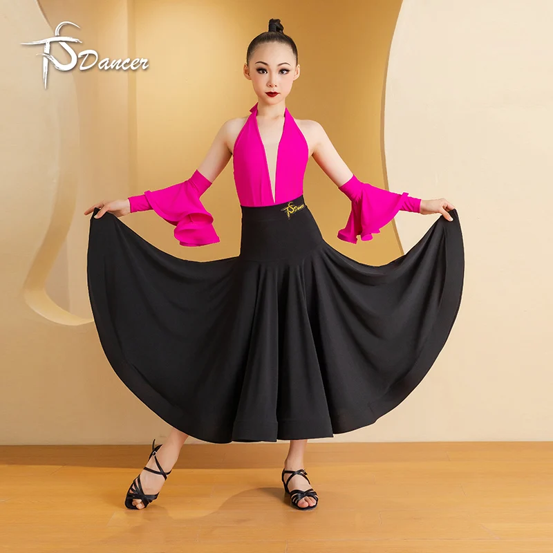 

Юбка для современного танца для девочек, высококачественное платье для профессиональных соревнований в вальсе национального стандарта, платье для выступлений с большой юбкой