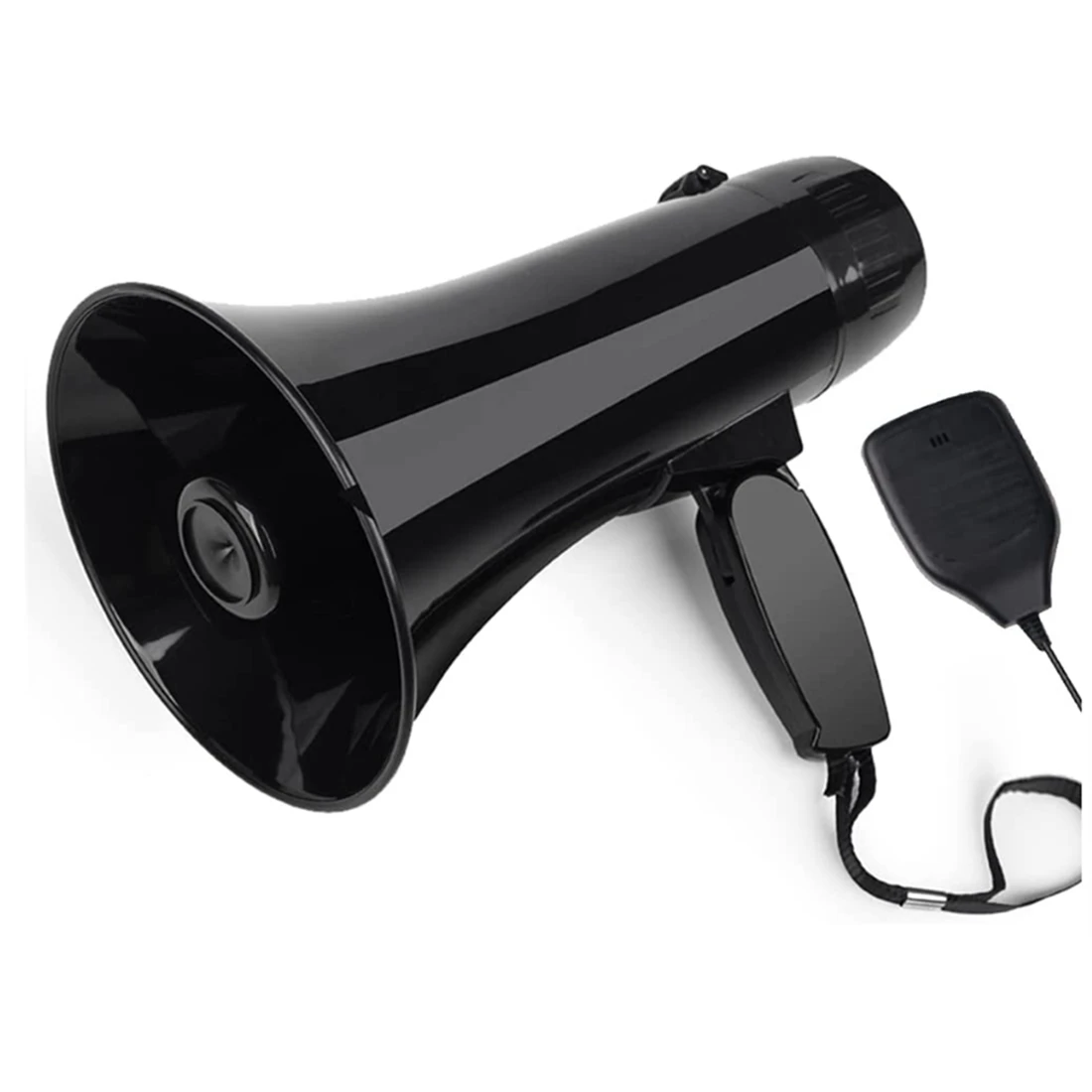 

35 Watt Power Portable Megaphone Speaker PA Bullhorn with Detachable Handheld Microphone, Built-In Siren (Black)