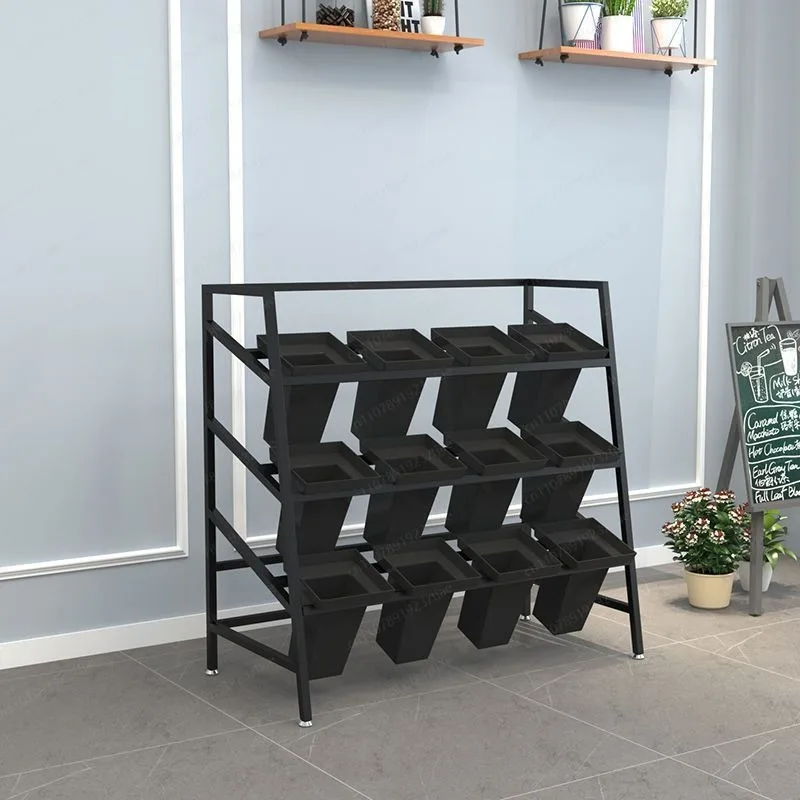 Slanted Multi-Tier Iron Flower Stand, Mobile Step Display Rack for Florist Shop & Street Stall