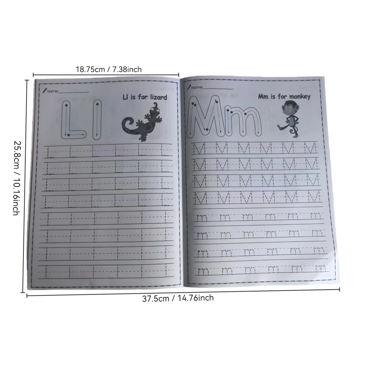 32Pages ABC Capital and Lowercase Letters English Tracing Letters Workbook - Control Pen Training - Handwriting Practice Book