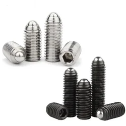 2/10 M2.5 M3 M4 M5 M6 M8-M12 Black Grade 12.9 304 stainless steel Hex Socket Allen Spring Ball Plunger Grub Point Set Screw Bolt