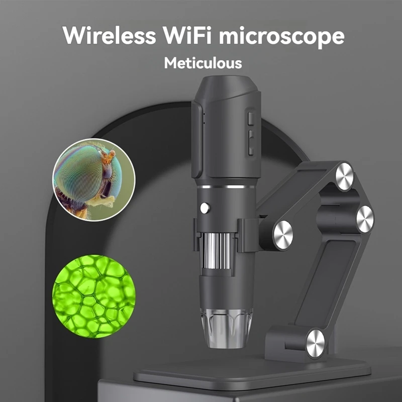 Wifi Digital Microscope 50X-1600X HD Electronic Microscopes With Adjustable Stand 8LED For Android/IOS For Repair