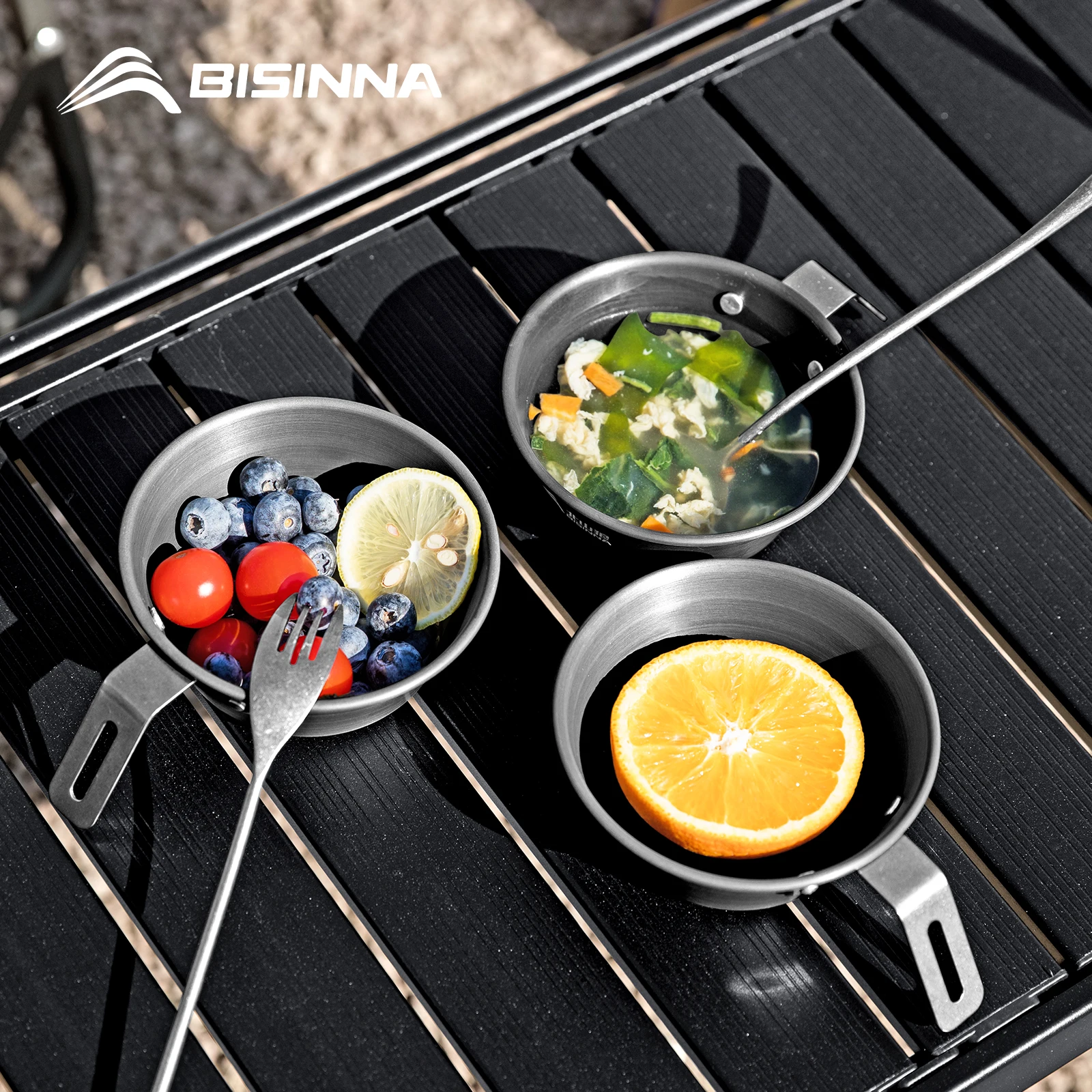 

Набор портативных алюминиевых мисок BISINNA Outdoor Sierra Bowl с сумкой для хранения, легкая походная посуда для пикника