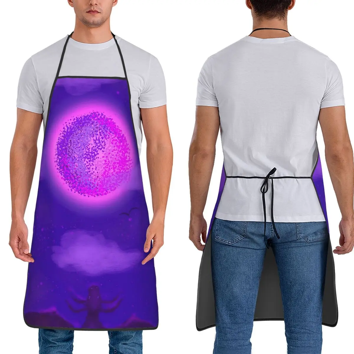 

Dragon Night Aprons Chef Cooking Tablier Sleeveless Bib Kitchen Cleaning Pinafore for Women Men Gardening