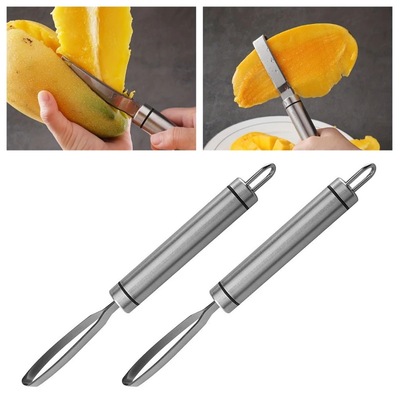 

Mango Cutter 304 Stainless Steel Mango Corer Household Multifunctional Meat Picker Fruit Digging and Cutting Tools Fruit Spoon