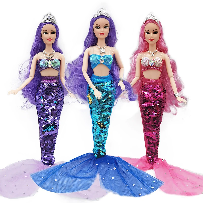 Jupe en queue de poisson à paillettes pour filles, sirène beurre, tenues à la mode, princesse BJD, 11 articulations, jouets Kiev illage bricolage, 30cm, 1/6