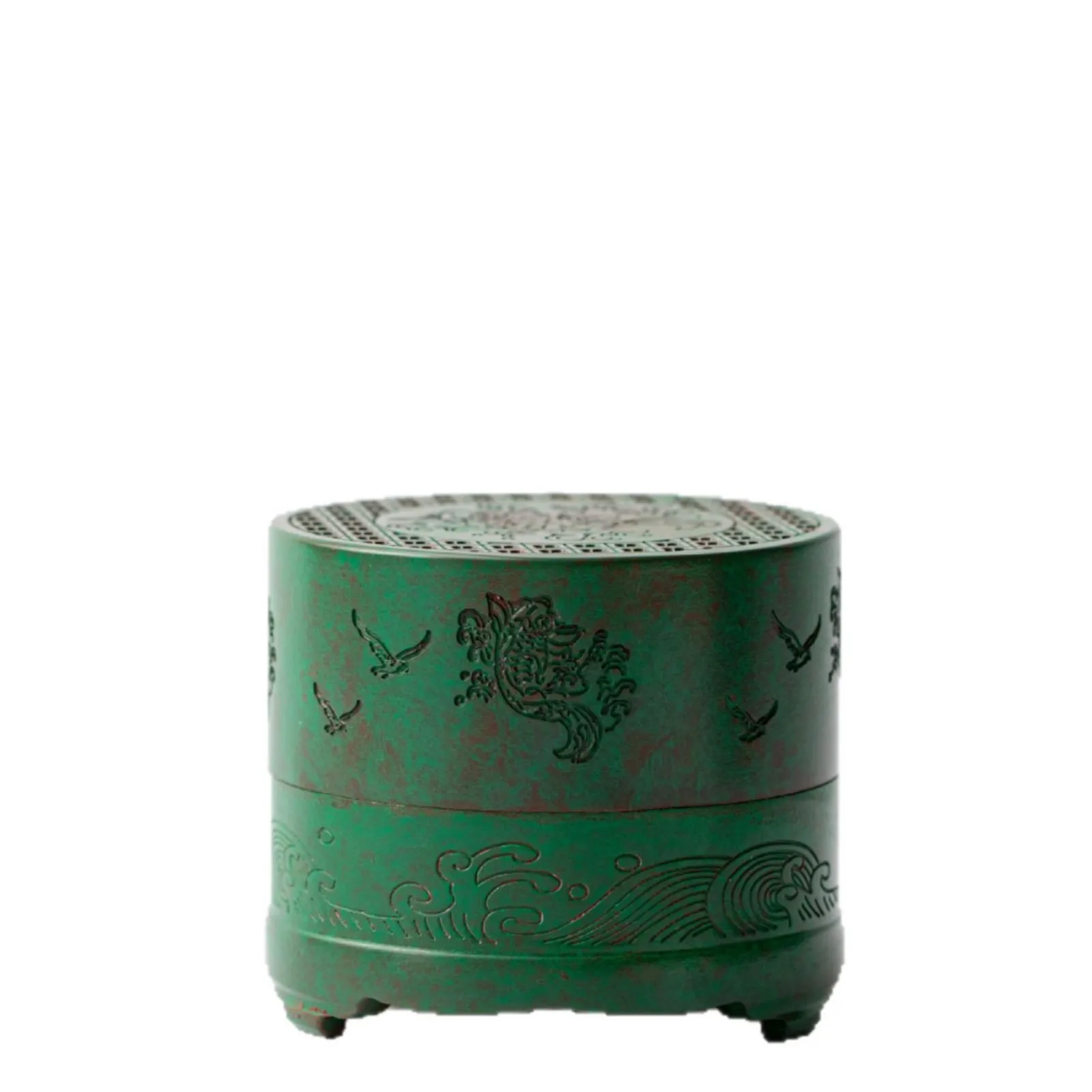 

YJQ brass plate incense burner household antique sandalwood burner indoor aromatherapy burner