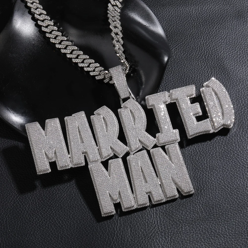 

Custom Baguettecz Letter Pendant Full Inlaid Iced Out Cubic Zirconia Name Necklace For Men Women Hip Hop Jewelry For Party Gifts