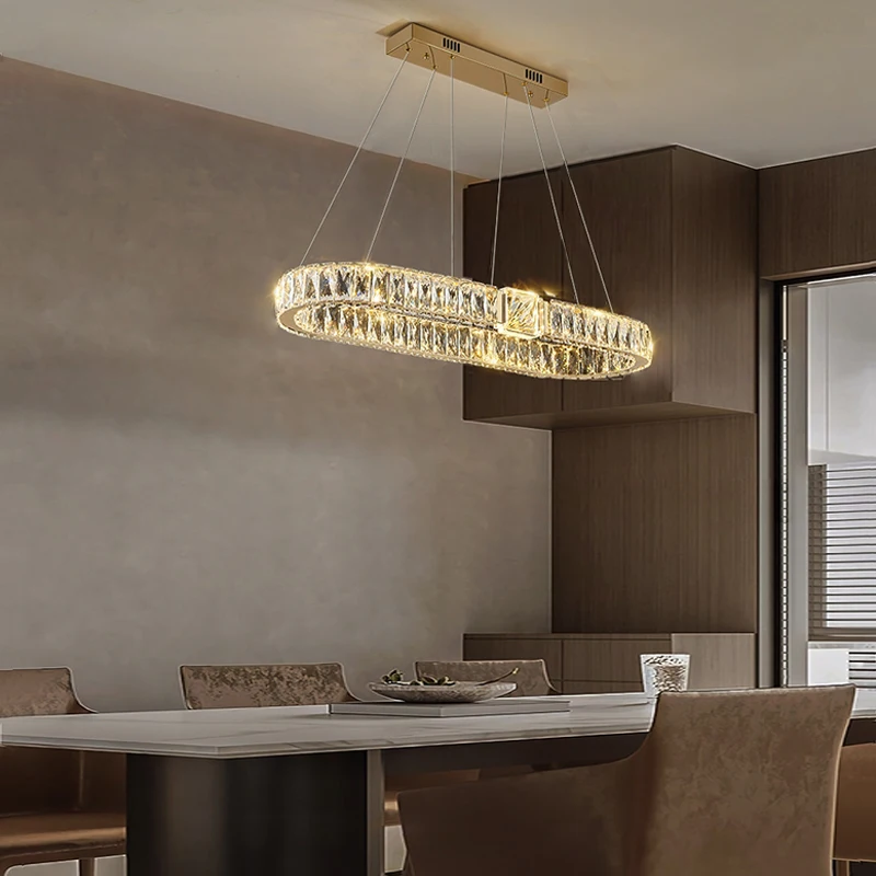 High Ceiling Deco Idea Crystal Chandelier Luxury Hanging Lights For Ceiling Led Lustre Home Diamond Lights Modern Living Room