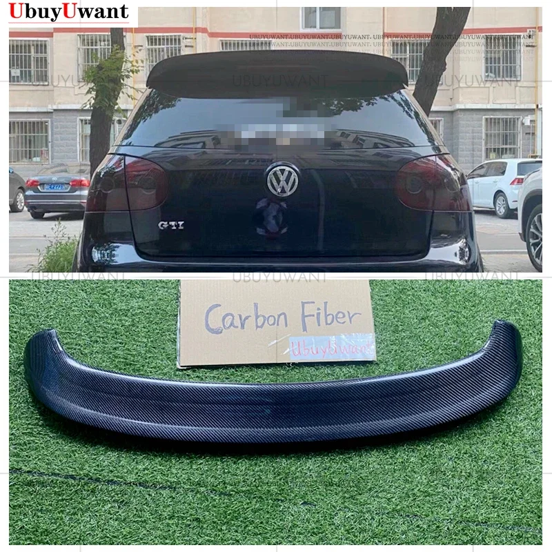 Car Rear Roof Lip Spoiler For Volkswagen VW Golf 5 V MK5 R32 GTI 2006-2009 Car Rear Trunk Spoiler Wing Boot Lip Carbon Fiber