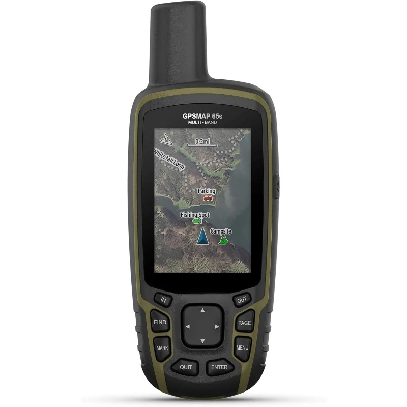 GPSMAP 65s, Button-Operated Handheld with Altimeter and Compass,  Support and Multi-Band Technology, 2.6