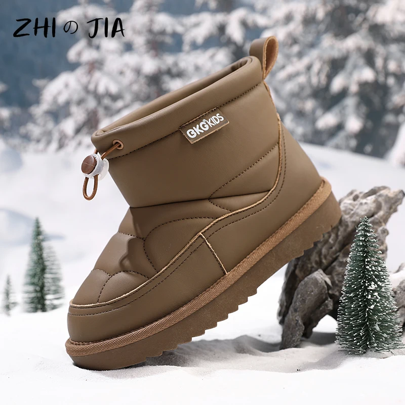 Winter New Children's Plush Snow Boots Outdoor Cold Resistant Anti slip Wear Resistant High top Boots Boys Girls Fashion Sneaker