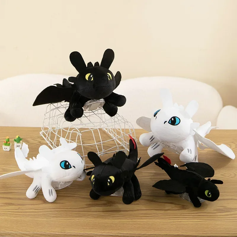 Kawaii Anime Dragon Tamer Toothless Baby Wings Moving Roof Doll Cute Cartoon Car Exterior Sunroof Pendant Doll Toys Kids Girl