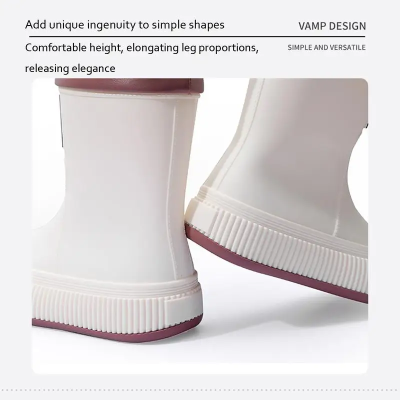 Dames Regenschoenen Antislip Dames Mid-Kuit Regenlaarzen Dames Mid-Calf Stevige Werklaarzen Tuinschoen Mode Regenlaarzen Voor