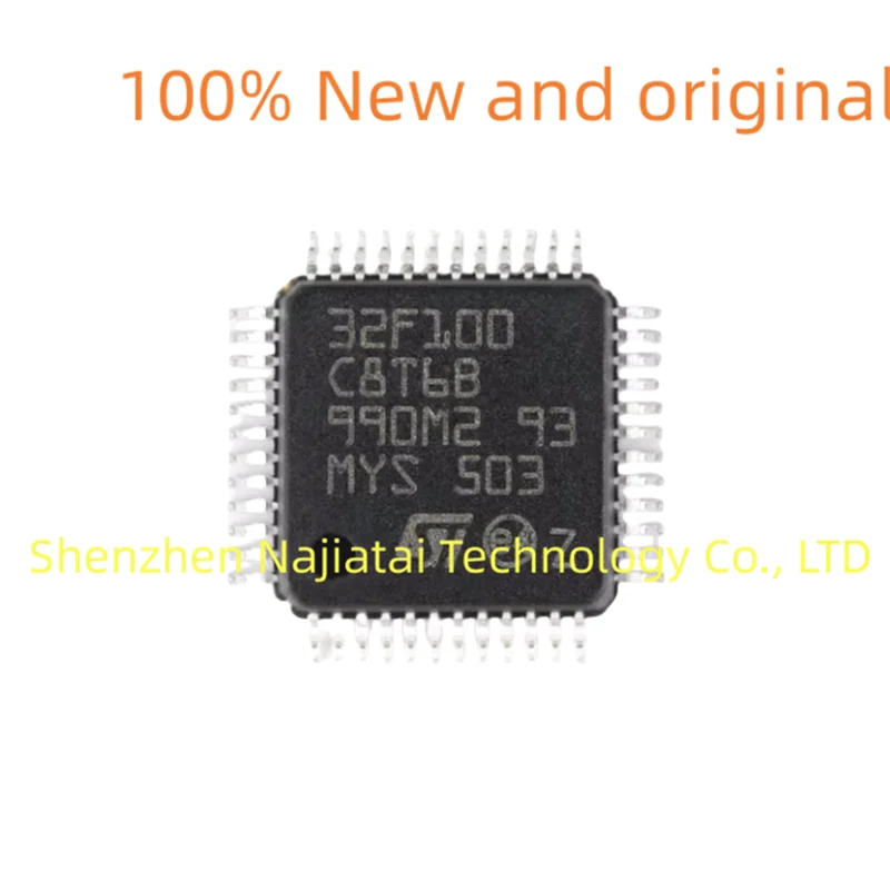 10PCS/LOT 100% New Original STM32F100C8T6B 32F100C8T6B QFP-48 IC Chip