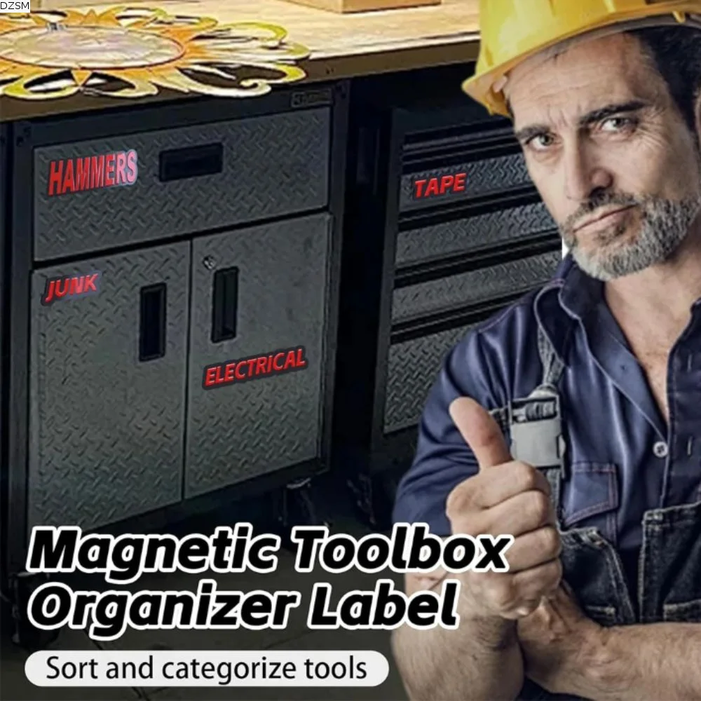 Mini Size Magnetic Organizer Labels Bold Printing Multifunctional Toolbox Organization Labels 3D Design Reusable