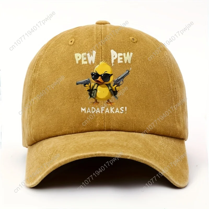 قبعة هاسنا للرجال مطبوعة ثلاثية الأبعاد على شكل بطة كرتونية "PEW PEW" مع نظارات عصرية - قبعة رياضية كاجوال ناعمة، طراز عتيق للاستخدام الخارجي، كان يدويًا #1