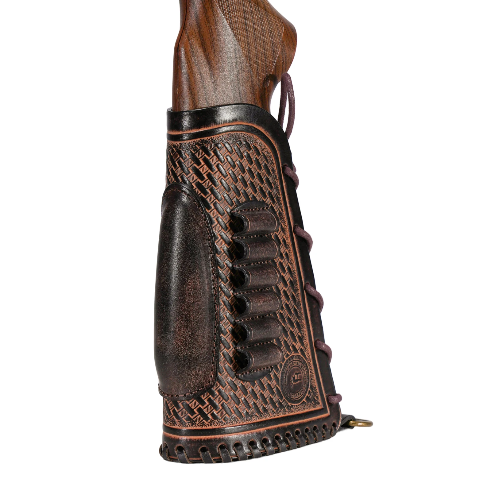 Tourbon Jagd-Leder-Gewehrschaftabdeckung, verstellbare Gewehrschaftauflage mit Munitionsschlaufen, passend für 30.06, 30.30, 308 usw. – Detail 12