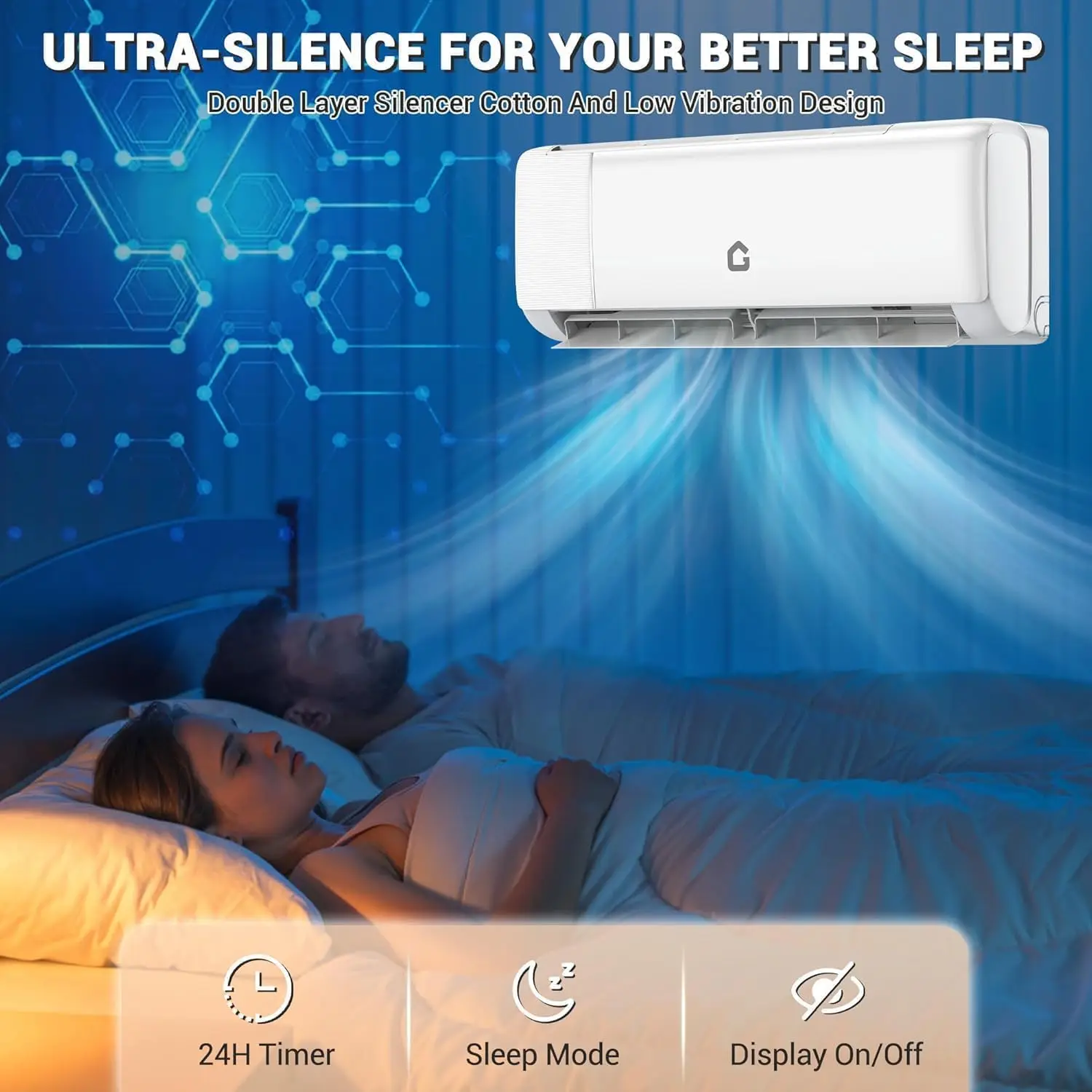9000 BTU Mini Split Air Conditioner Heat Pump 115V, 19 SEER2 Ductless Mini Split AC Unit System with Inverter, Customized
