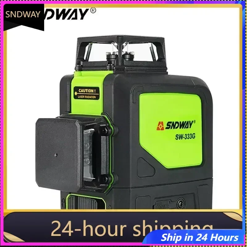 

English Version SNDWAY Laser Level 12 Lines Vertical Horizontal High Precision Automatic Self Leveling 360 Degree Rotary Cross G