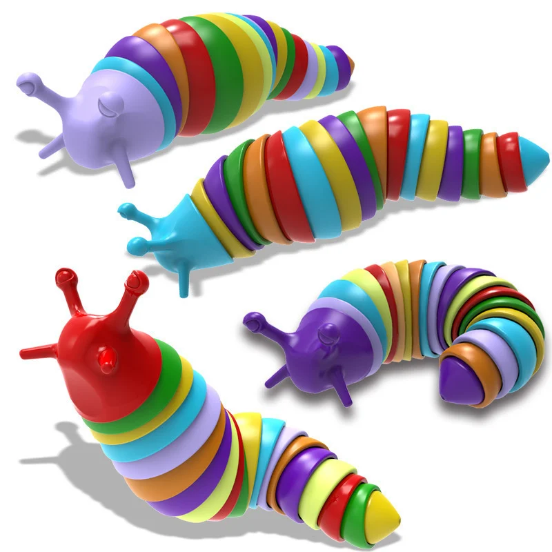 

Decompression 3D Articulated Fidget Slug Slug Desktop Toys Relief Anti-Anxiety Sensory Relaxing Flexible Stim Toy for Toddler