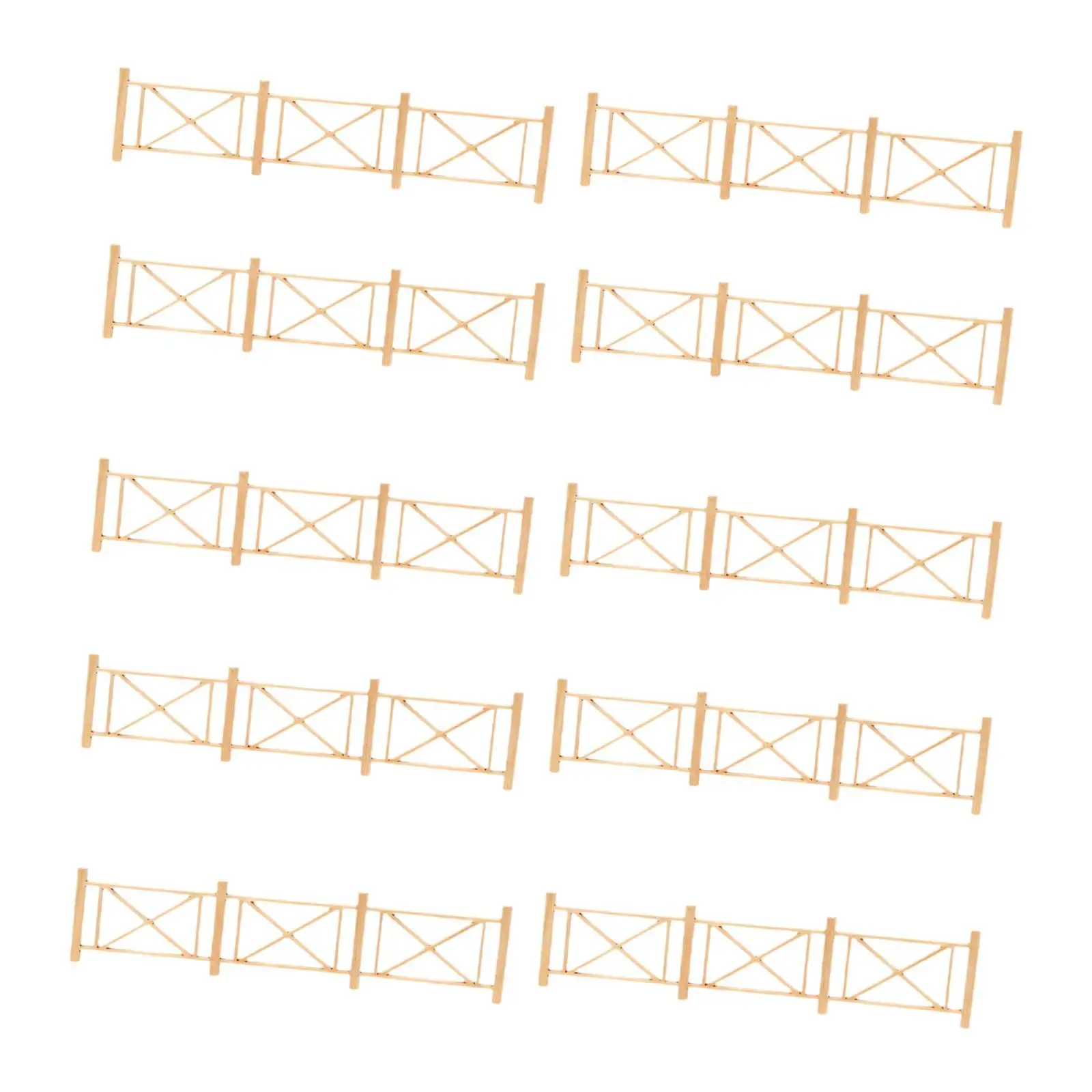 10 Stück Mini-Zäune, 1/50, Holz, realistische Dekoration, Landschaftszäune, Kunsthandwerk für Sandtisch, Garten, Layouts, DIY, Diorama-Szene, DIY