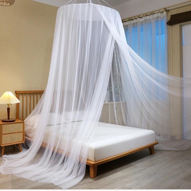 

Mosquito Net Canopy Summer Camping Repellent Tent Insect Curtain Foldable Living Room Bedroom With Stands For Single Double Bed.