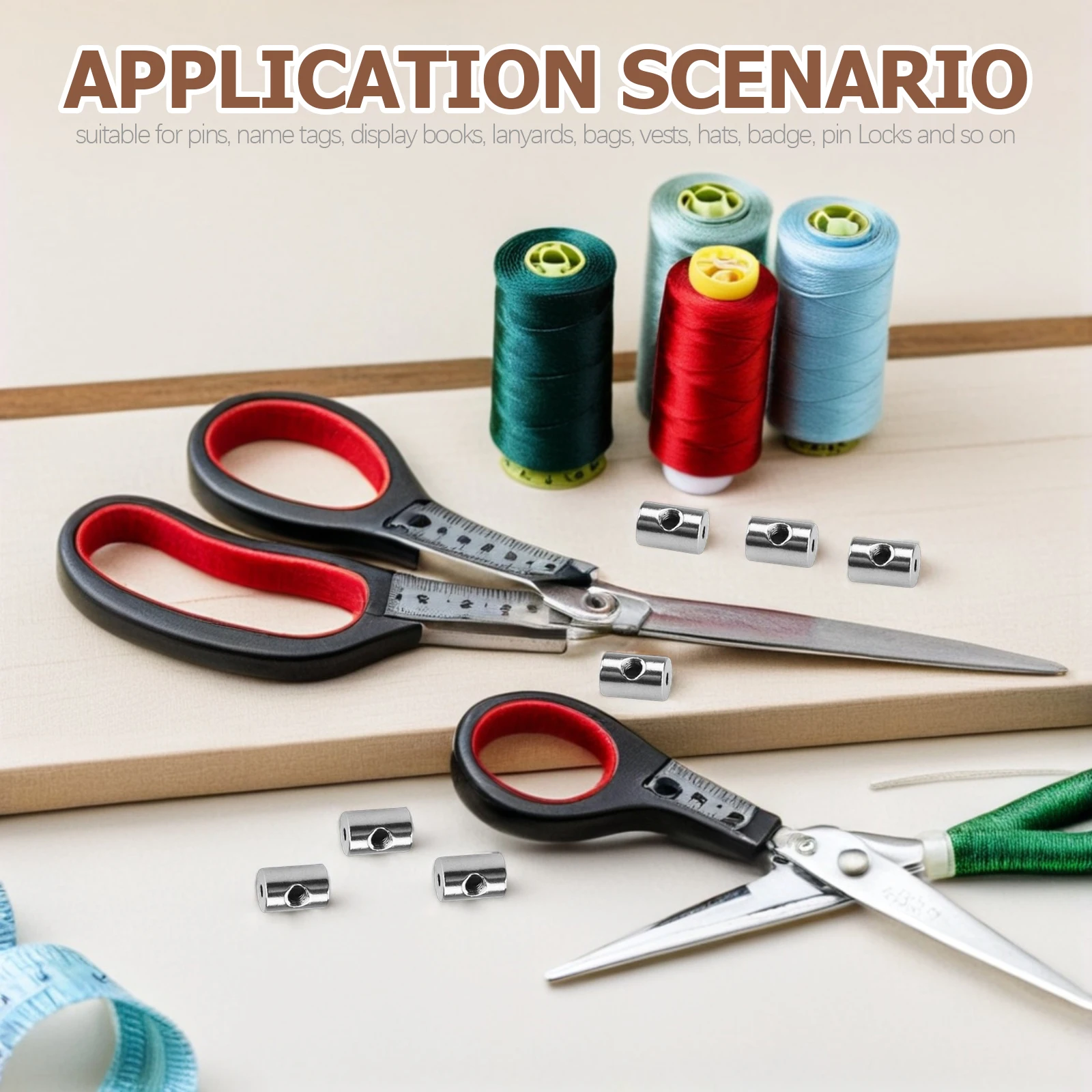 

40pcs Screw Cap Wrench Tool Pin Locks Set Metal Pin Keepers Locking Clasp Badge Backs For Clothes Bags Belts Hats Jeans Vest