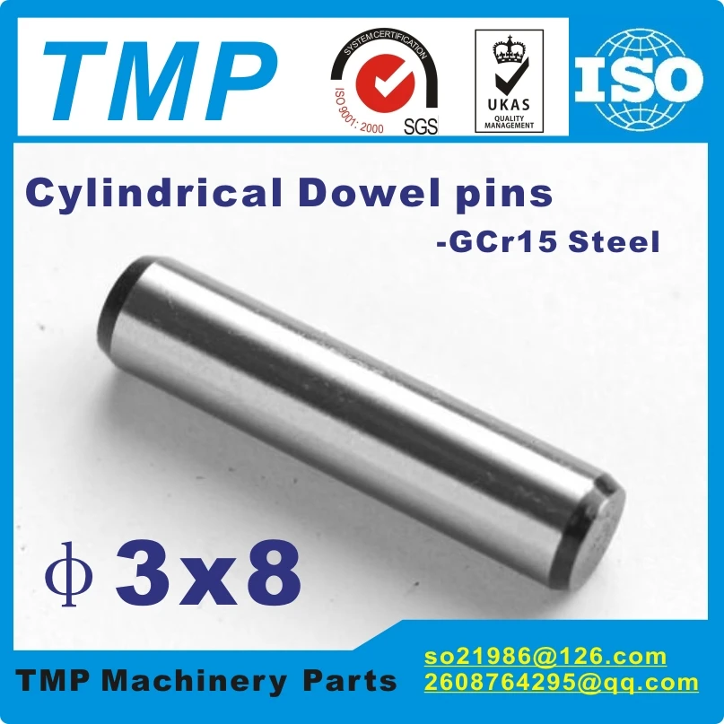 

50 pieces/Lot 3x8mm Locating Pins/Dowel pins/Cylindrical position pins For Mechanical Uses-TLANMP Material:Steel GCr15