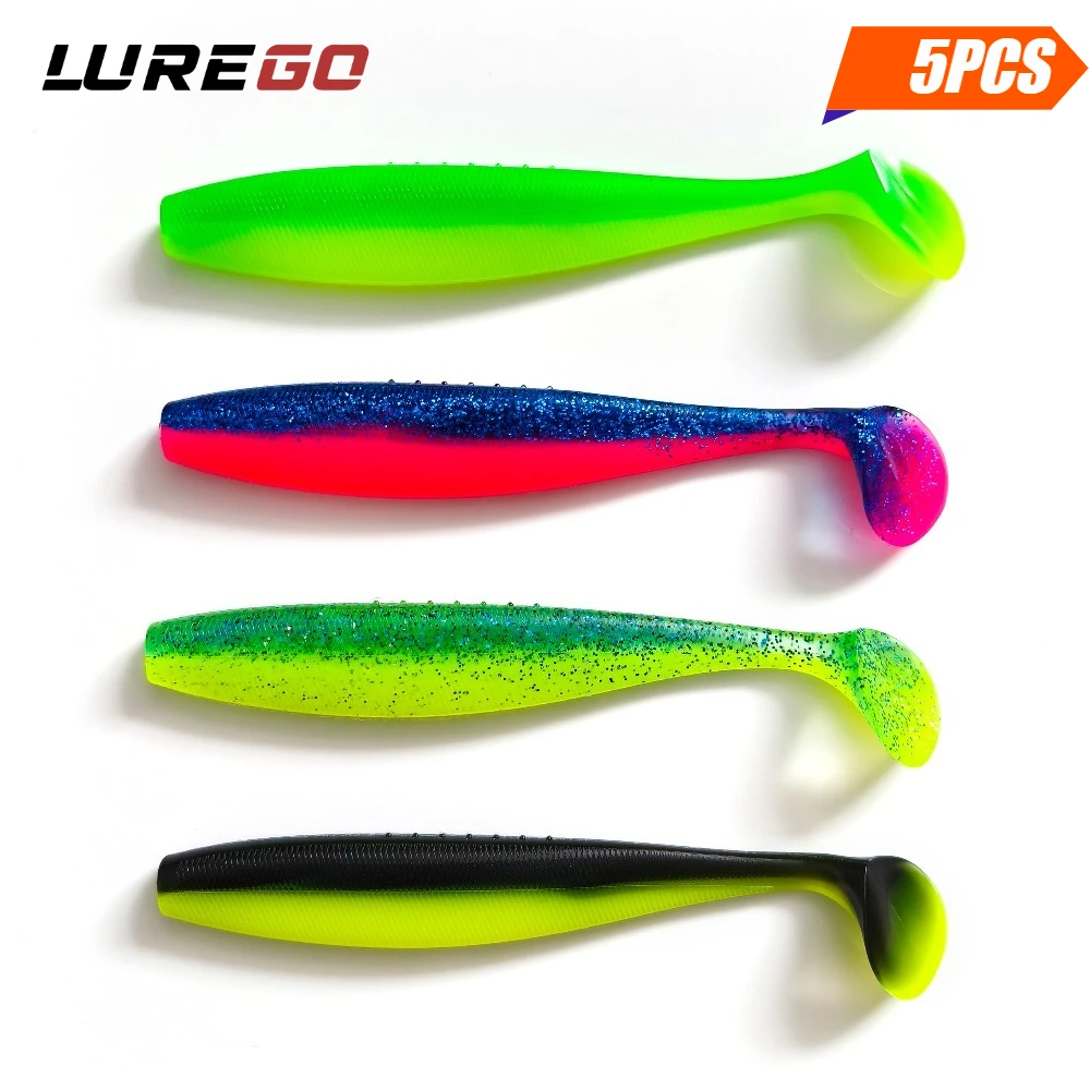 

5PCS Dual-Color Paddle Tail Soft Bait 14cm 18cm Set-Realistic Swimming Action Multi-Size Fishing Lure for Freshwater Saltwater