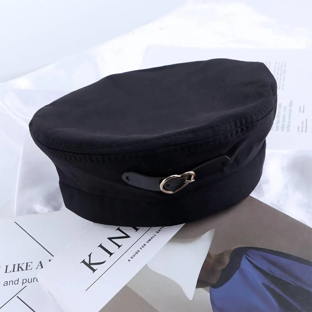 

Korean Adjustable Autumn Winter Girls Female Love Heart Leather Buckle Beret Painter Hat Women Caps