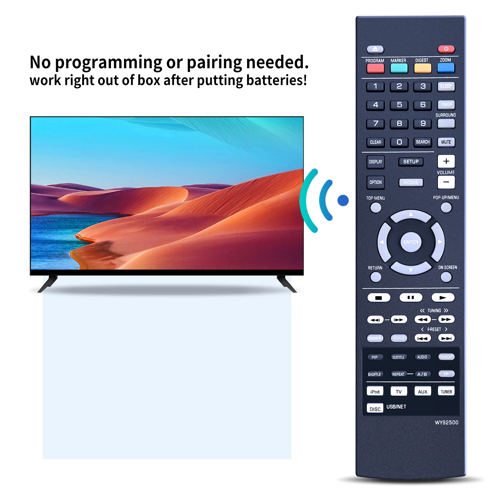 جديد WY92500 التحكم عن بعد صالح لياماها AV استقبال BRX-610 BRX-750 MCR-750