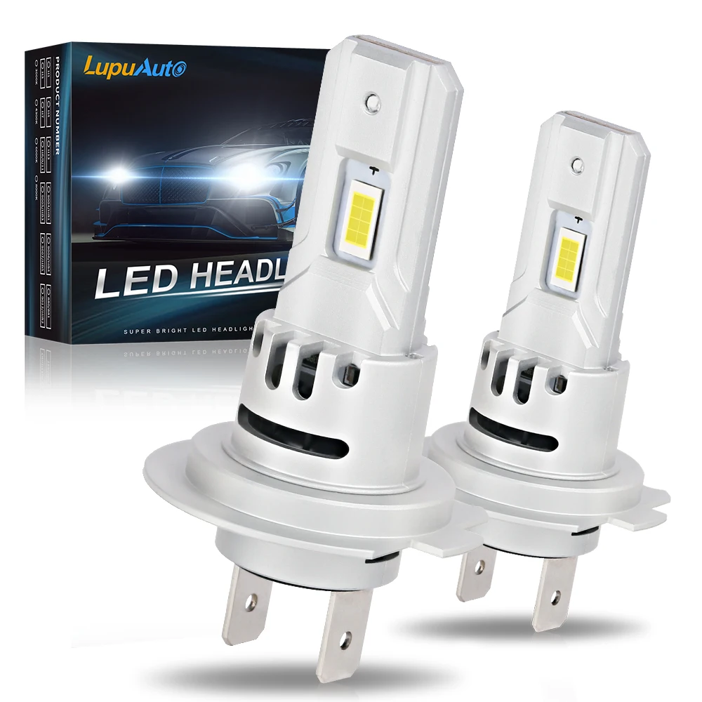 

LupuAuto 2 шт. H7 светодиодные лампы для фар Беспроводная мини-светодиодная фара для автомобиля с вентилятором 6000K туманная Лампа 6000 лм K белый