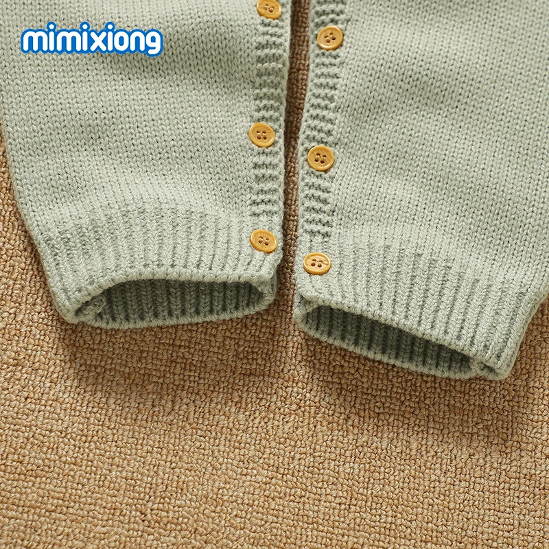 طفل للجنسين السروال القصير ربيع الخريف عادية الأخضر كم طويل الوليد صبي فتاة محبوك حللا الرضع طفل ازياء قطعة واحدة