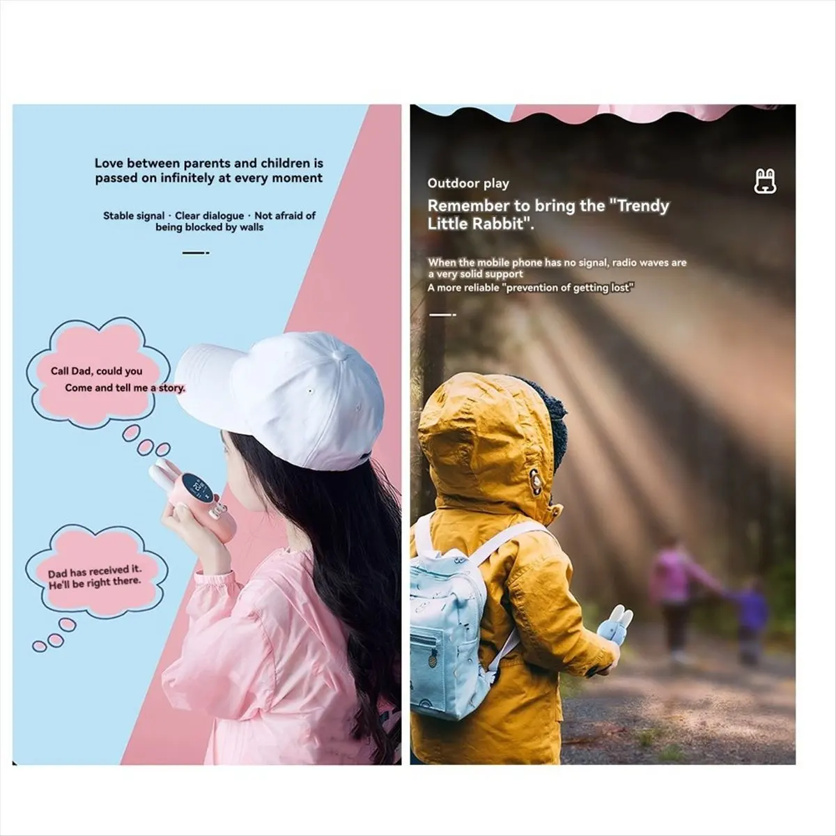 A40I Conjunto de walkie talkie infantil de desenho animado, interfone de rádio UHF, alcance de 3 km, mini chamada telefônica, design, presente para meninos e meninas