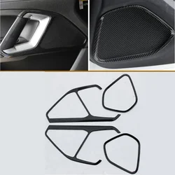 ABS chrome Carbon Fiber Car Door Speaker Sound Horn Frame  For Peugeot 408 2014-2015 car Accessories