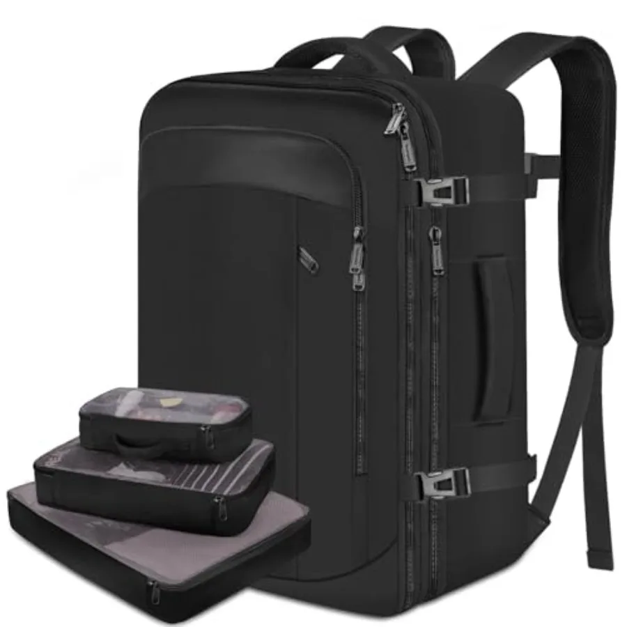 

Сверхбольшой расширяемый рюкзак на 40 л для путешествий, одобренный авиакомпаниями, для выходных, коротких поездок и деловых поездок, с 3 отделениями для хранения.