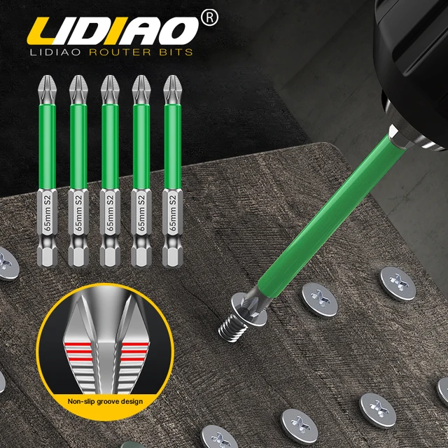 LIDIAO antypoślizgowa śrubokręt krzyżowy wiertarka udarowa śruba ze stali stopowej magnetyczna głowica partii wodoodporna Ph2 25/50/65/70/90/125/150mm