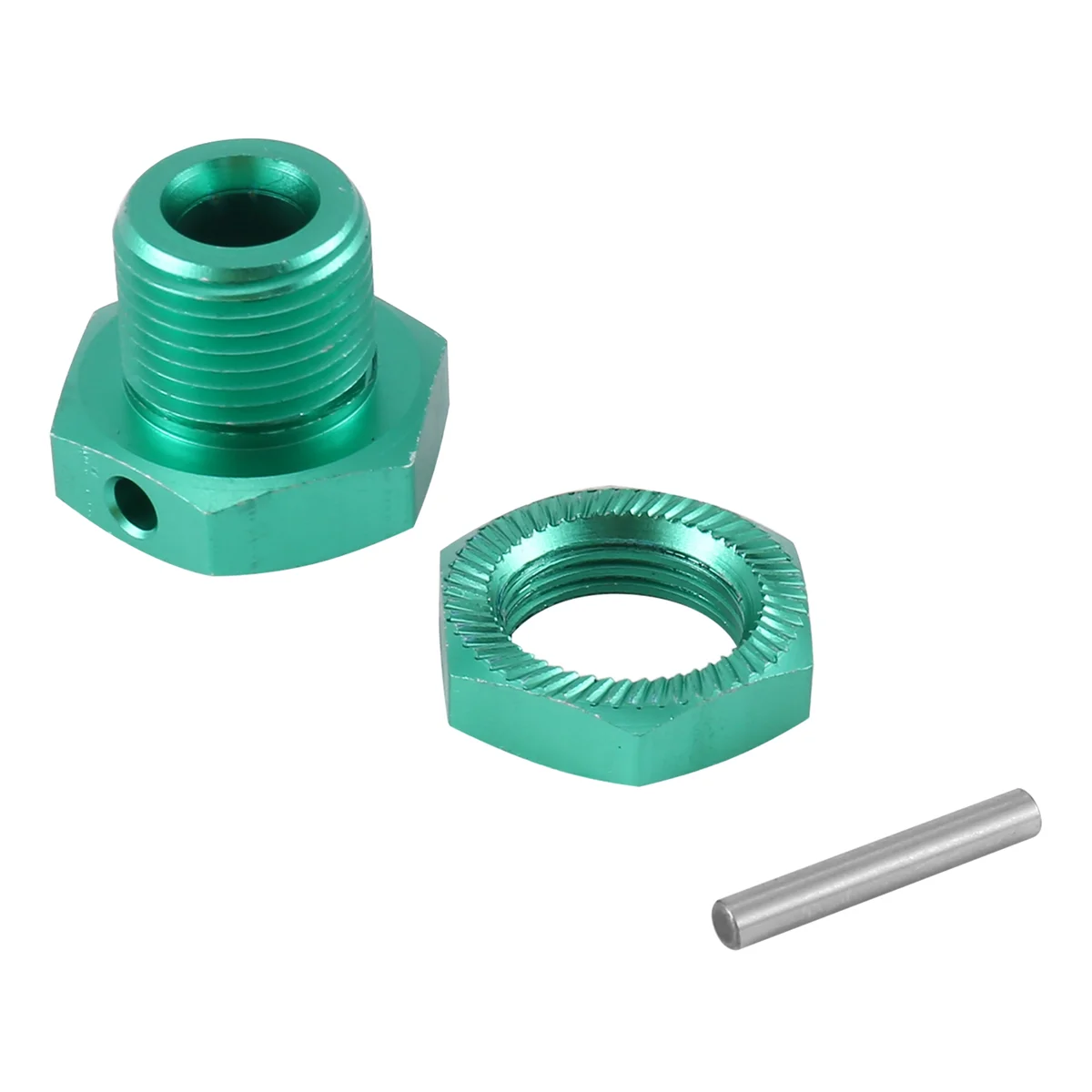 Metalowy adapter piasty koła 17 mm z nakrętką do Arrma 1/8 3S Typhon 1/10 Big Rock V3 RC Car Upgrade Parts, zielony