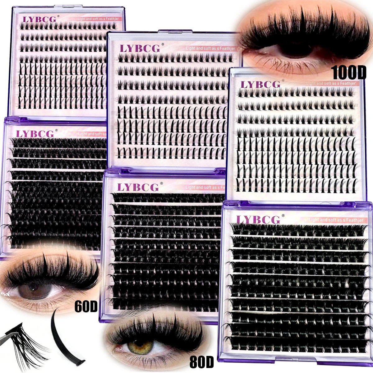 Wimpern-Cluster-Set: Wimpern-Spikes, Volumen-Wimpern, Einzelwimpern, DIY Spiky Wimpernverlängerung, Manga-Cluster-Wimpern