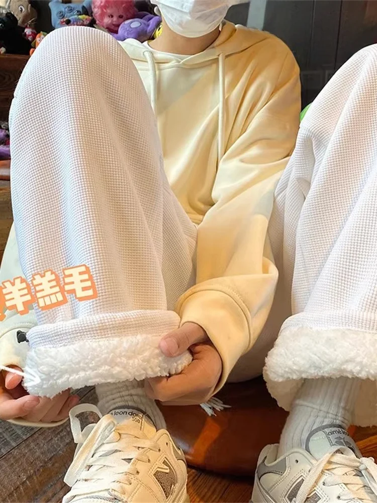 

Ultra-Thi Lamb Velvet Men's Winter Pants Super Warm Casual Long Trousers Northeast Zero below 40 Deees Cotton Pants