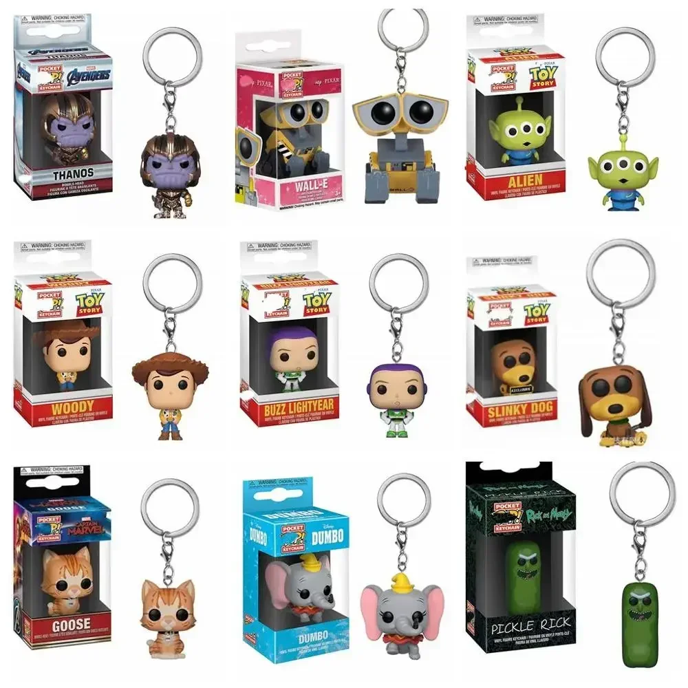 NEW FUNKO POP Dumbo Toy Story 4 Stan Lee Captain Marvels Goose Wall-E Eva Keychain Toys Action Figure Collectible Model Dolls