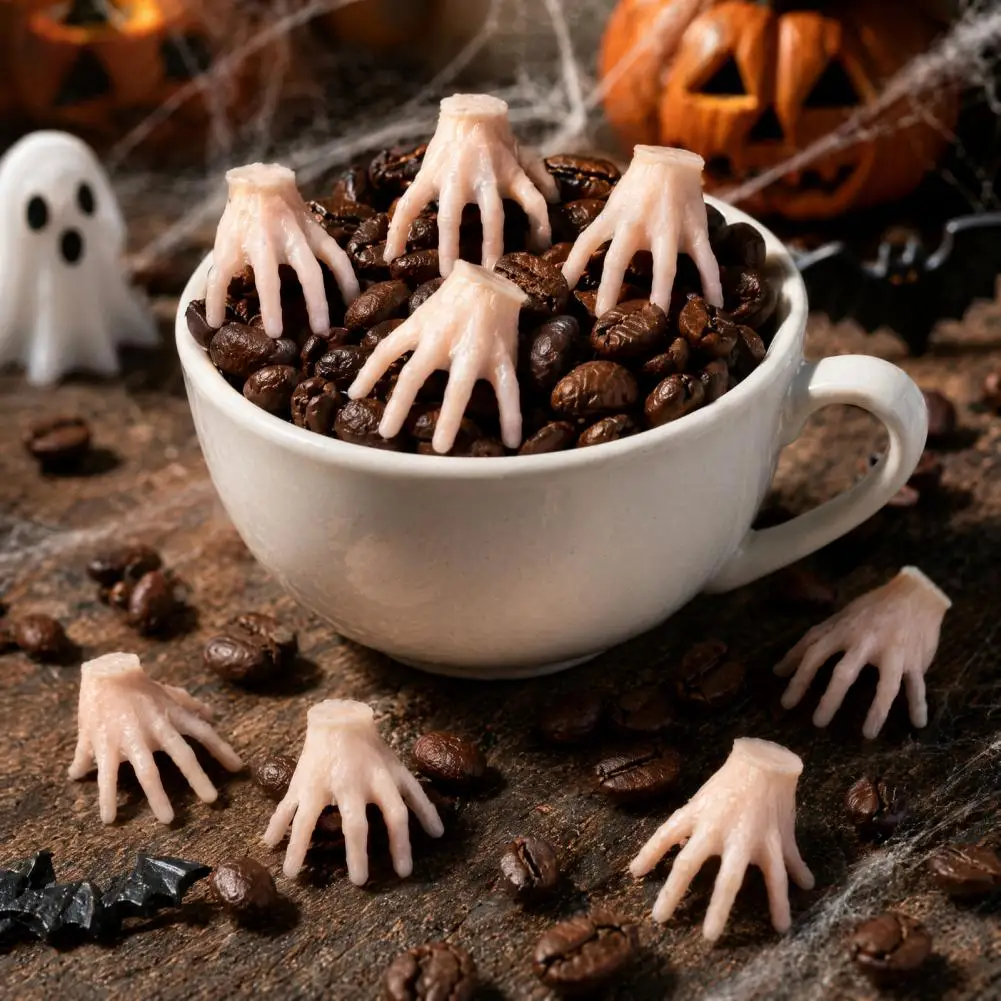 Halloween Table Decorations Small Plastic Skeleton Hands Halloween Mini Crawling Hand Ornaments Realistic Palm Decor for Haunted