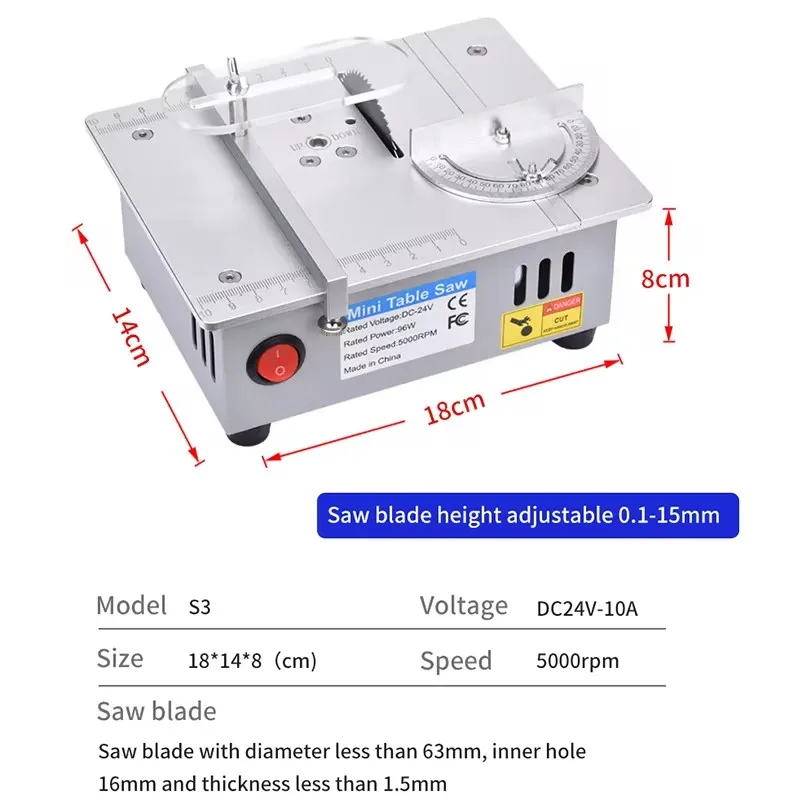 Mini Multifunctional Electric Table Saw Electric Desktop Saws Small Household Cutting Tool Woodworking Lathe Machine Wood Cutter