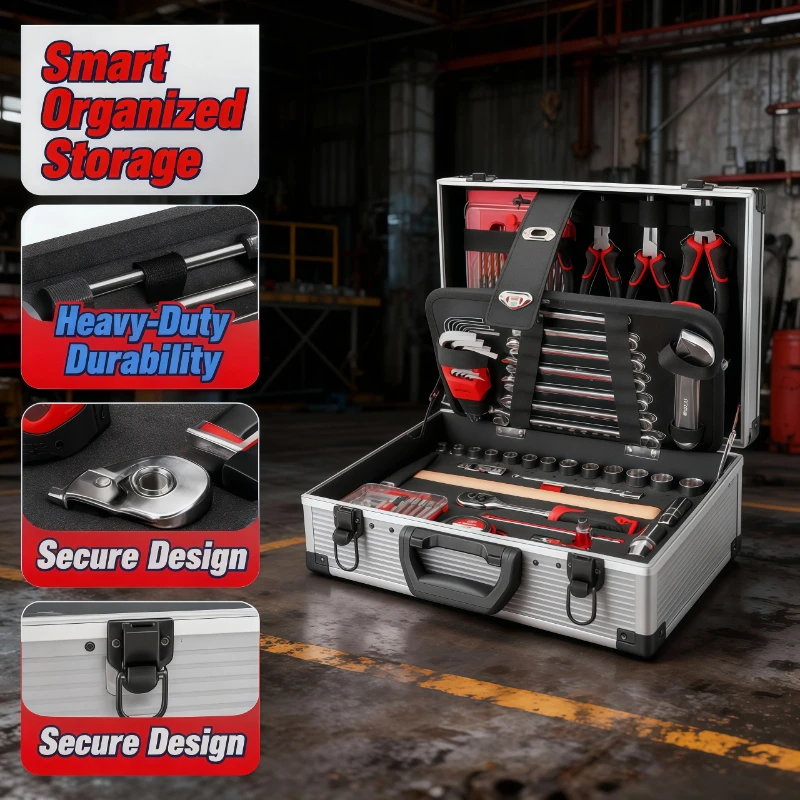 

Hand Tools Set Professional Piece Mechanic Tool Kit Socket Wrench Ratchet Screwdriver Home Garage Auto DIY Hand Tools Set