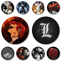 Japanese Anime Death Note Enamel Pins, Round Brooch, L Killer, Yagami Light, Cosplay Badge, Backpacks Jewelry, Xmas Gifts